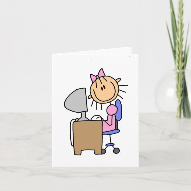 Flicka på datorkort kort (Framsida)