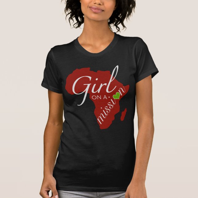 Flicka på en beskickning - afrika t-shirt (Framsida)