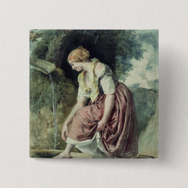 Flicka på en trumma knapp (Framsida)