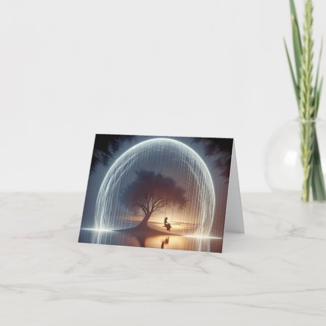 Flicka på ett Träd-styrkort Kort (Framsida)