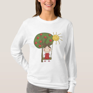 Flicka på gungaT-tröja och gåvor Tee