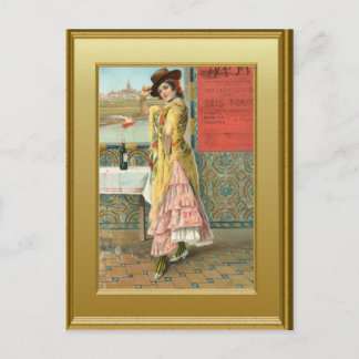 Flicka på nattklubb vykort