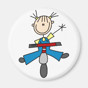 Flicka på sparkcykelmagneten magnet