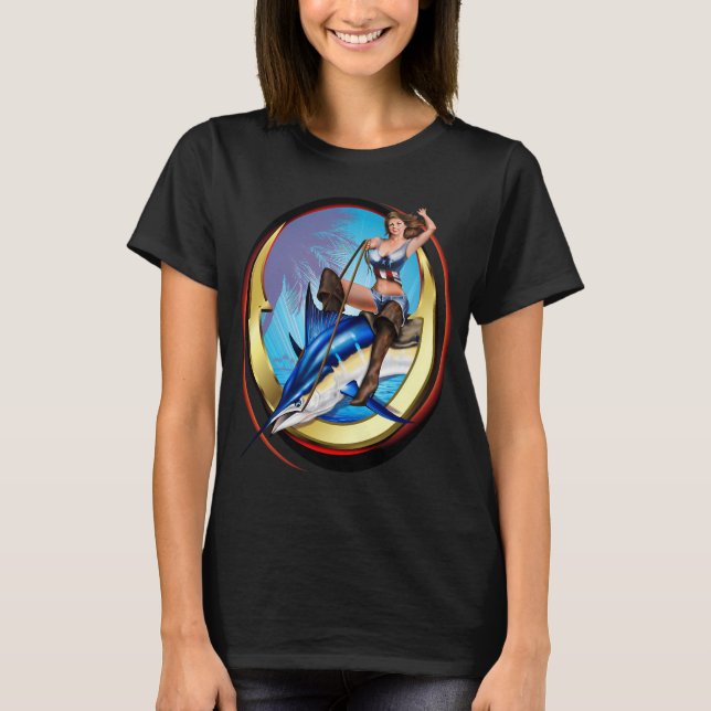 flicka på stjärnan t shirt (Framsida)