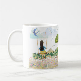 Flicka på sväng Estetisk Natur Kaffe Mugg - Söt M