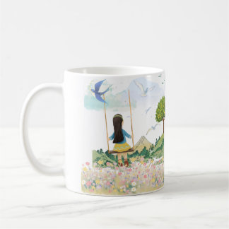 Flicka på sväng Estetisk Natur Kaffe Mugg - Söt M