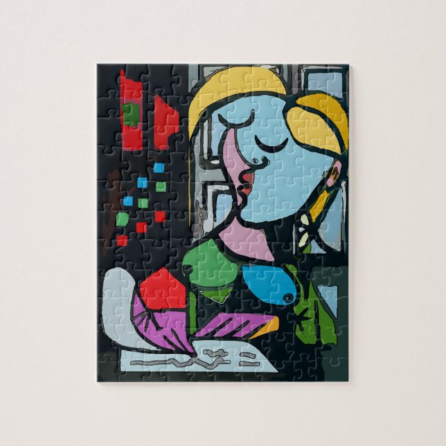 Flicka på Tablet 2 Pussel (Vertikal)