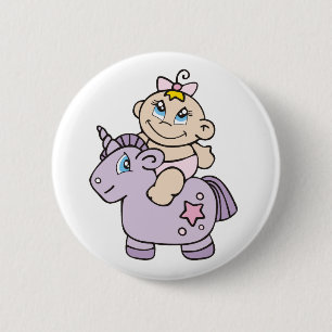 Flicka på Unicorn Knapp