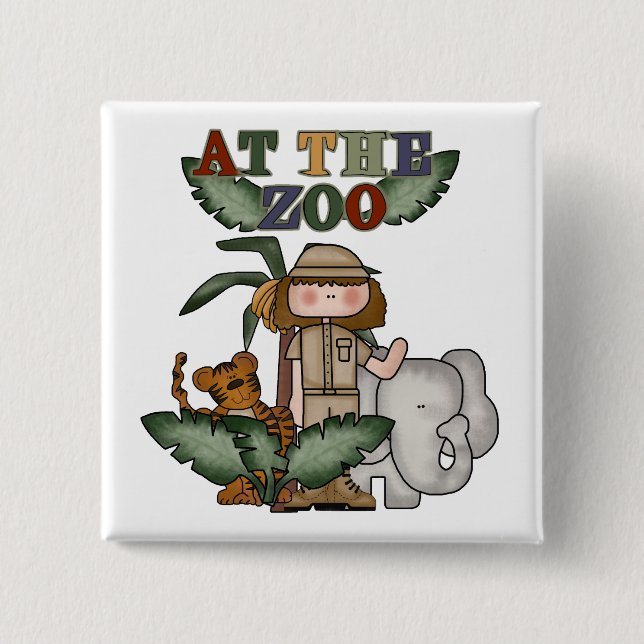 Flicka på zooen knapp (Framsida)