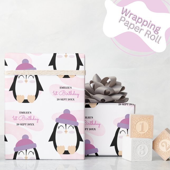 Flicka Penguin Presentpapper (Skapare uppladdad)