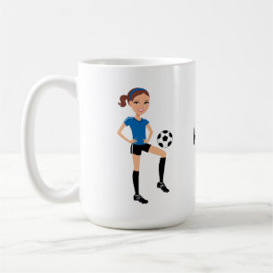Flicka personlig för fotbollspelare kaffemugg