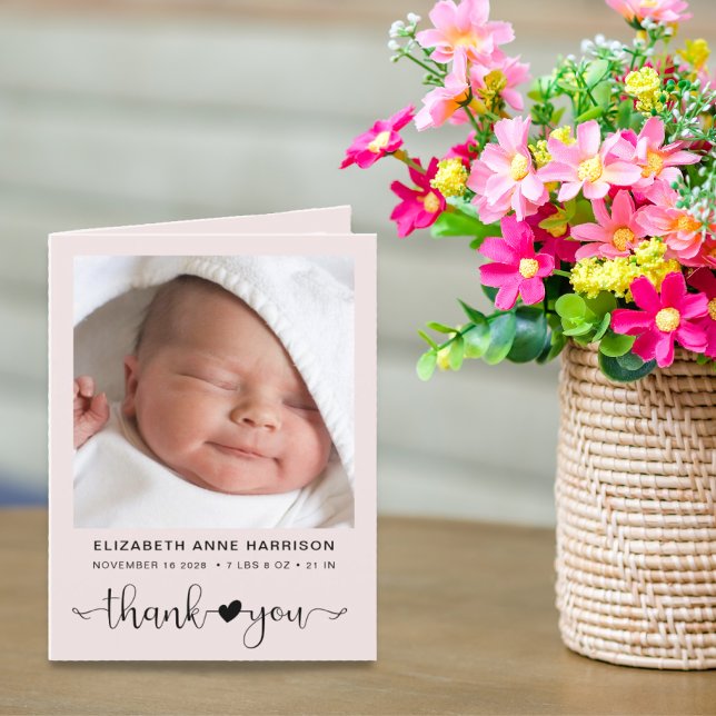 Flicka Photo Tack Rosa Birth Meddelande (Skapare uppladdad)