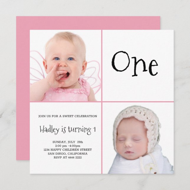 Flicka Photos nonpareils candy Inbjudningar (Fram/baksida)