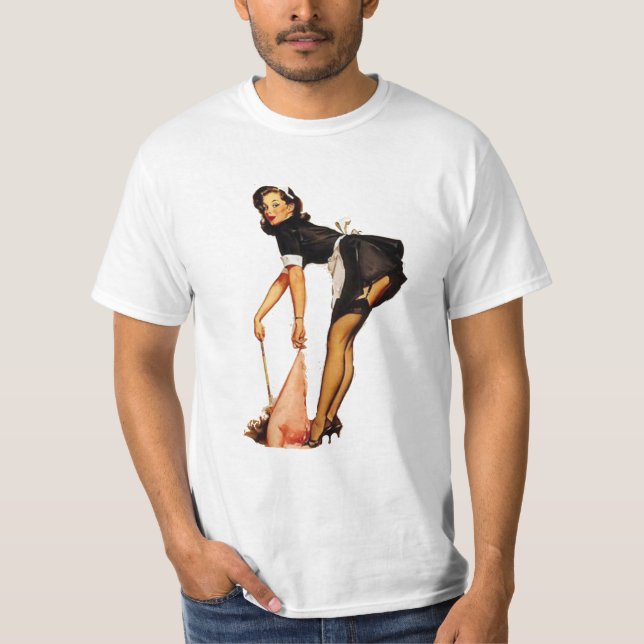 Flicka Pin-Up Vintage T-shirt (Framsida)