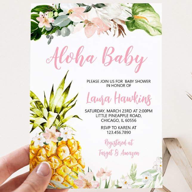 Flicka Pineapple Barnrumsfirande Inbjudningar (Skapare uppladdad)