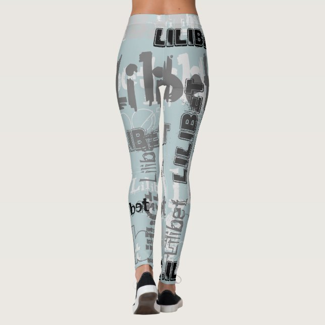 Flicka Pojkar NAMN Present Accessoarer Säll Sagegr Leggings (Baksida)