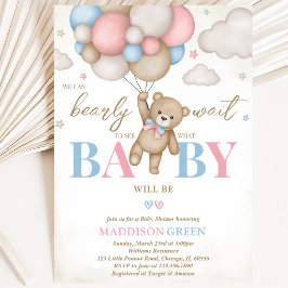 Flicka Pojke Vi Kan Knappast Vänta Baby Shower Inbjudningar
