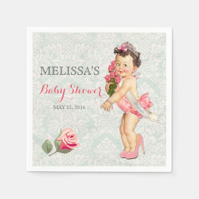 Flicka Princess Tiara Ro Krona Pappersservett (Framsidan)