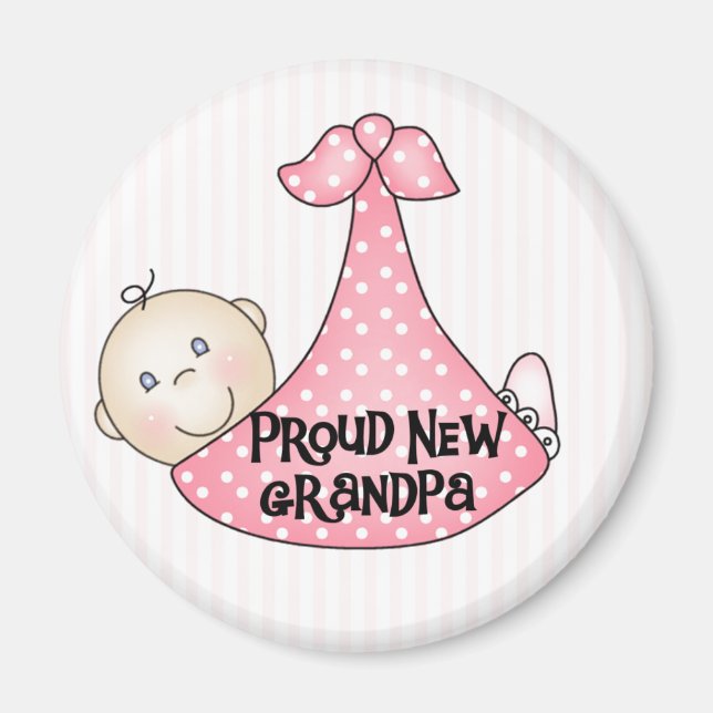 Flicka Proud Grandpa Magnet (Framsidan)