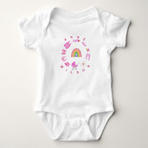 Flicka Rainbow Rosa Färg T Shirt