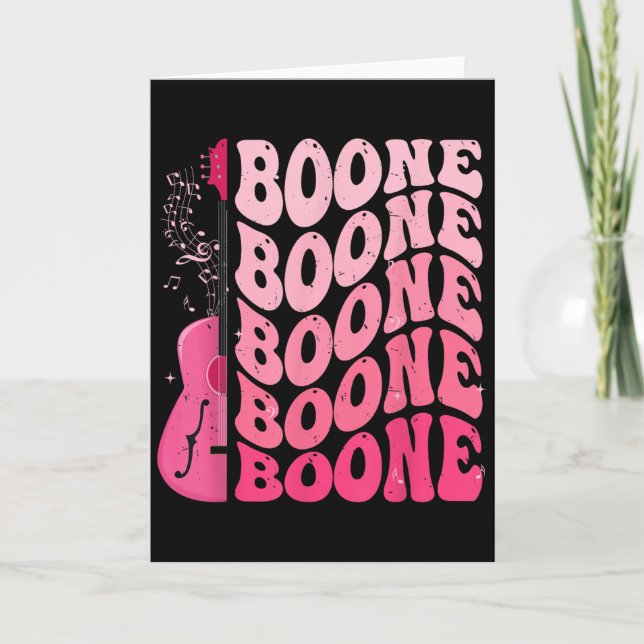 Flicka Retro Boone Groovy Blomma Förnamn Personlig Kort (Framsida)