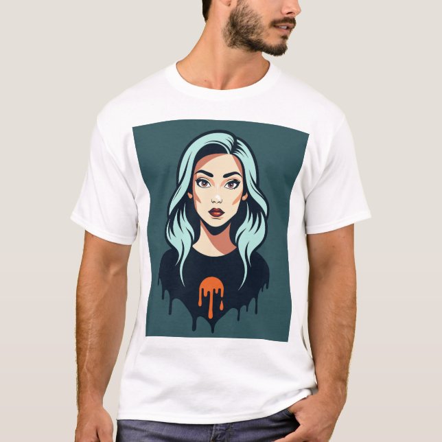 flicka rivande t shirt (Framsida)