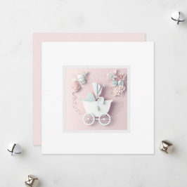 Flicka Rosa 3d-effekt Julkort