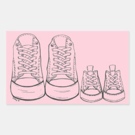 Flicka Rosa Big Little Sneakers New Arrival Rektangulärt Klistermärke