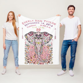 Flicka Rosa Birth Record Stats Elephant Fleecefilt