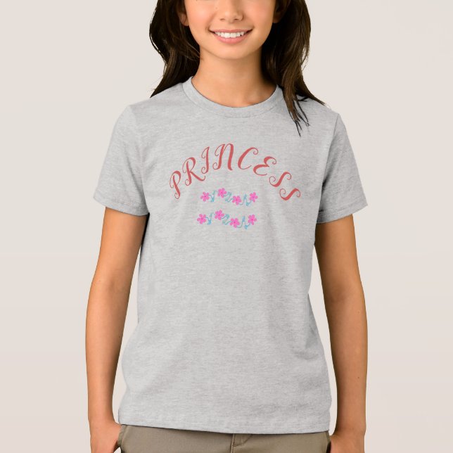 Flicka Rosa Blommig T Shirt (Framsida)