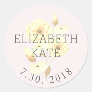 Flicka Rosa Blommigt Sticker Runt Klistermärke