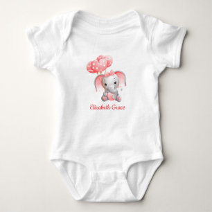 Flicka Rosa Elephant Balloons Personlig T Shirt