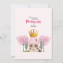 Flicka Rosa Fairy Castle Princess Baby Shower Inbjudningar