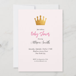 Flicka Rosa Fairy Castle Princess Baby Shower Inbjudningar