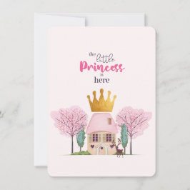 Flicka Rosa Fairy Castle Princess Baby Shower Inbjudningar