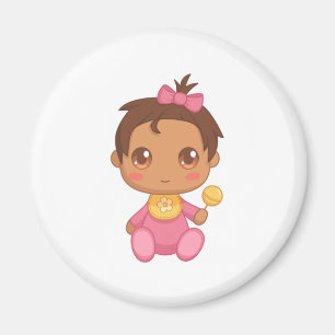Flicka Rosa Jumpdrädräkt Magnet