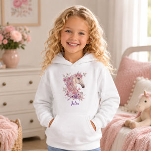 Flicka Rosa Lila Söt Ponny Personlig T Shirt
