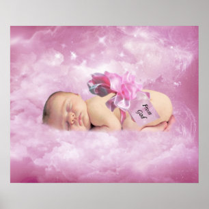 Flicka rosa moln fantasysovrum poster