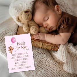 Flicka Rosa Nalle Bokar för Baby Tilläggskort