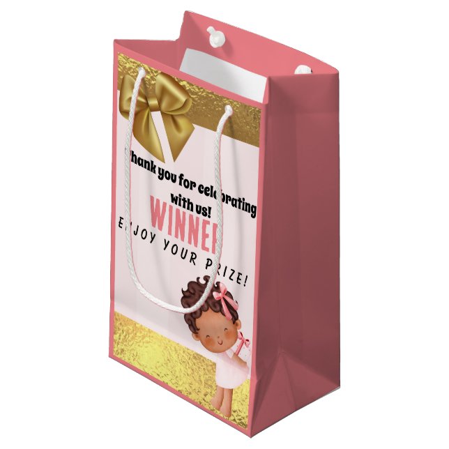 Flicka Rosa och Guld Babydusch Game Award Gift (Framsidan Vinklad)