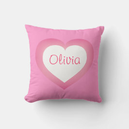 flicka rosa och vitt hjärta kudde