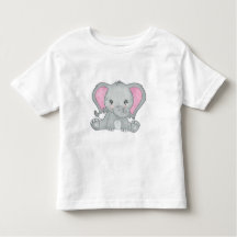 Flicka rosa öron elefant T-Shirt