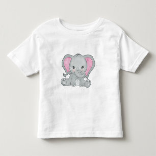 Flicka rosa öron elefant T-Shirt