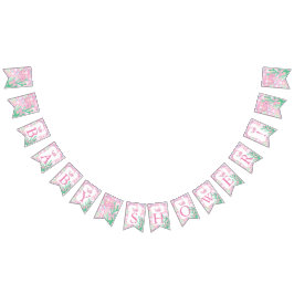 Flicka Rosa Polka Doted Whale Baby Shower Vimplar