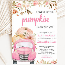 Flicka Rosa Pumpa Lastbil Baby Shower Inbjudningar