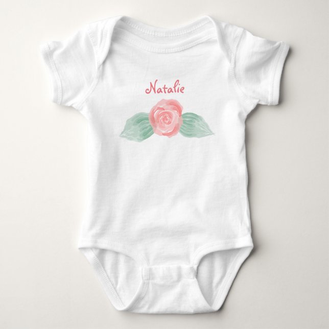 Flicka Rosa ros Personlig T-shirt (Framsida)