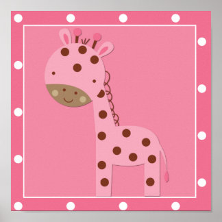 Flicka Rosa Safari Giraffe Poster