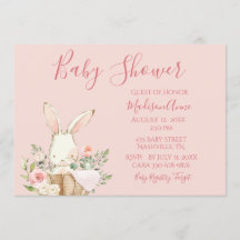 Flicka Rosa Script Cute Elegant Bunny Baby