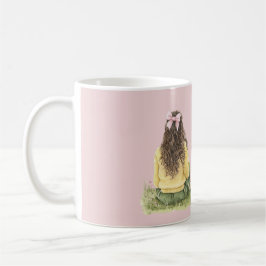 Flicka Rosa Slöja Nån Kanin Älskar Dig Kaffemugg