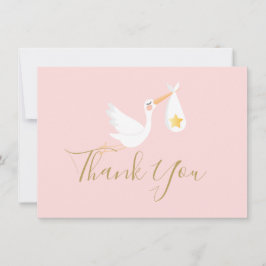 Flicka Rosa Stork Guld Star Tack för-